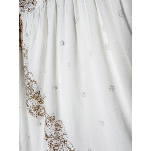 Sundance Women's Sleeveless Midi White Dress Floral Print Pearl Embellishments - Picture 5 of 9